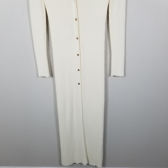 Gauge81 Rubi Luxury Minimalist Ribbed Knit Sweater Ivory Maxi Dress Size Medium - Picture 12 of 16